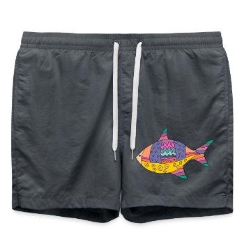 Fisch - Badeshorts - Anthrazit - Vorne - AI Model Male 185 light (185cm)