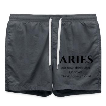 Zodiaque Bélier – Né pour diriger, forcé de faire la sieste - Short de bain - charbon - Devant - AI Model Male 185 light (185cm)