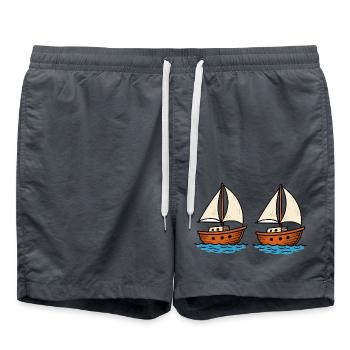 segelboote - Badeshorts - Anthrazit - Vorne - AI Model Male 185 light (185cm)