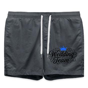 Wedding Team Hochzeit - Swim Trunks - anthracite - Front - AI Model Male 185 light (185cm)