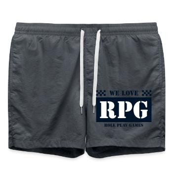 We love epic role play games - Swim Trunks - anthracite - Front - AI Model Male 185 light (185cm)