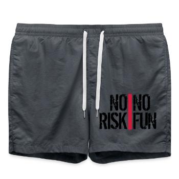 bars stripes spontaneous font no risk no fun spr - Swim Trunks - anthracite - Front - AI Model Male 185 light (185cm)
