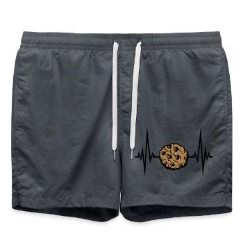 herzschlag frequenz puls cookie keks schoko lecker - Badeshorts - Anthrazit - Vorne - AI Model Male 185 light (185cm)