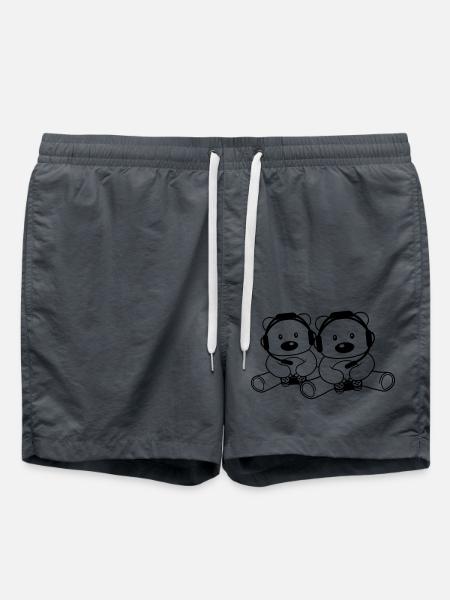équipe 2 amis couple duo gamble gamer console contr - Short de bain - charbon