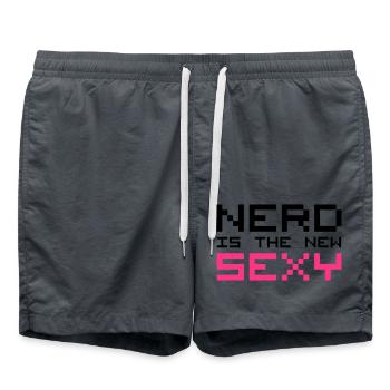 Nerd Is The New Sexy - Short de bain - charbon - Devant - AI Model Male 185 light (185cm)