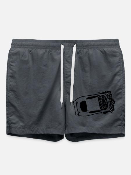 accident crash total damage crushed dents broken s - Swim Trunks - anthracite