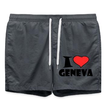 I love Geneva - Badeshorts - Anthrazit - Vorne - AI Model Male 185 light (185cm)