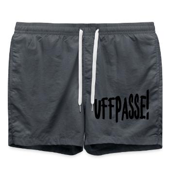 Uffpasse - Aufpassen - Badeshorts - Anthrazit - Vorne - AI Model Male 185 light (185cm)