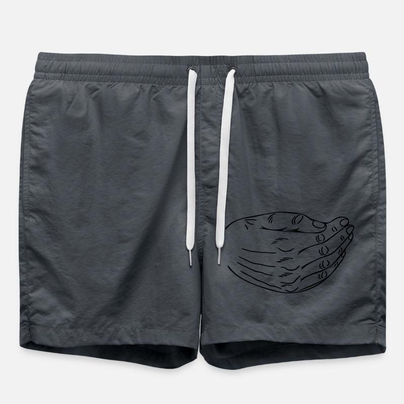 Hand over mouth - Swim Trunks - anthracite