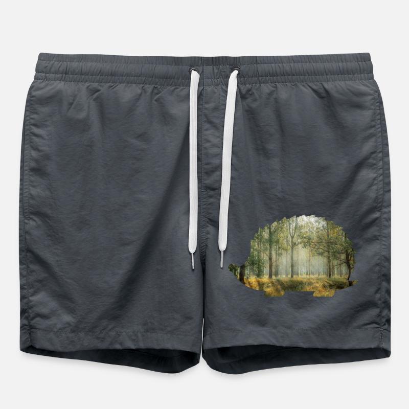 forêt 9 hérisson avec forêt - Short de bain - charbon
