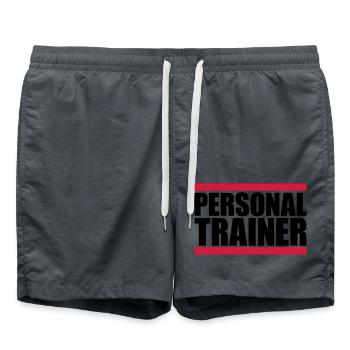 Personal Trainer Logo - Badeshorts - Anthrazit - Vorne - AI Model Male 185 light (185cm)