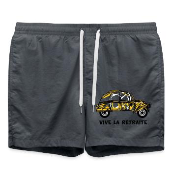 BONNE RETRAITE. JOYEUSE RETRAITE. VIVE LA RETRAITE - Short de bain - charbon - Devant - AI Model Male 185 light (185cm)