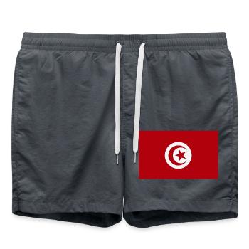 Tunisie Drapeau - Short de bain - charbon - Devant - AI Model Male 185 light (185cm)