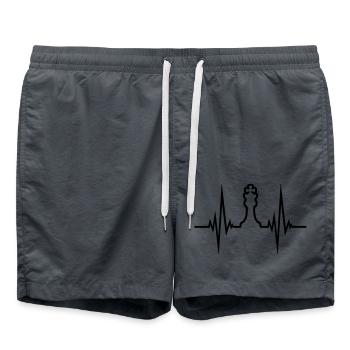 Herzschlag Puls Schach - Badeshorts - Anthrazit - Vorne - AI Model Male 185 light (185cm)