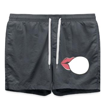 Bouche Bulles de parole Communication - Short de bain - charbon - Devant - AI Model Male 185 light (185cm)