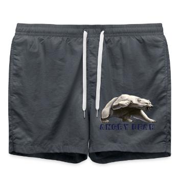 Angry bear , bear - Short de bain - charbon - Devant - AI Model Male 185 light (185cm)