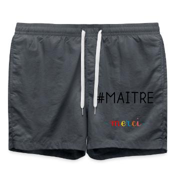 MERCI. MERCI MAÎTRE. CADEAU MAÎTRE. VACANCES - Short de bain - charbon - Devant - AI Model Male 185 light (185cm)