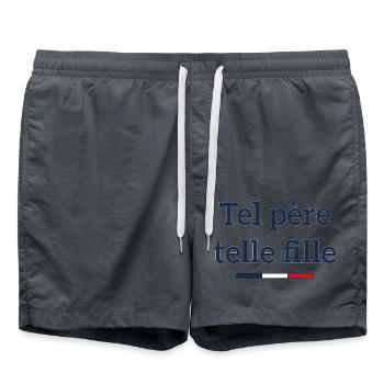 Tel Père Telle Fille Homme Papa Fête Des Pères - Short de bain - charbon - Devant - AI Model Male 185 light (185cm)