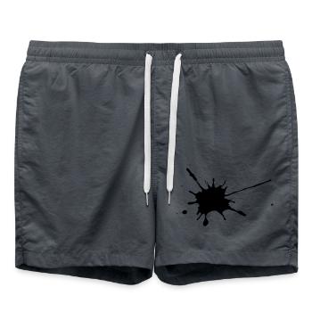 Color Blobs Stain Splash Clacks Ink Stain - Short de bain - charbon - Devant - AI Model Male 185 light (185cm)