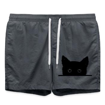 Chat - Pocket Cat - Chat de poche noir - Short de bain - charbon - Devant - AI Model Male 185 light (185cm)