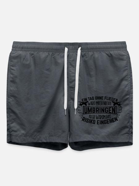 Ein Tag ohne Fliegen Pilot Flieger Flugschein - Badeshorts - Anthrazit