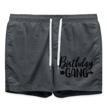 Anniversaire Gang Matching Groupe Fête d’Anniversaire Cadeau - Short de bain - charbon - Devant - AI Model Male 185 light (185cm)