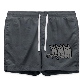 3 cute little cats - Swim Trunks - anthracite - Front - AI Model Male 185 light (185cm)