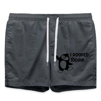 I pooped today witzig - Badeshorts - Anthrazit - Vorne - AI Model Male 185 light (185cm)