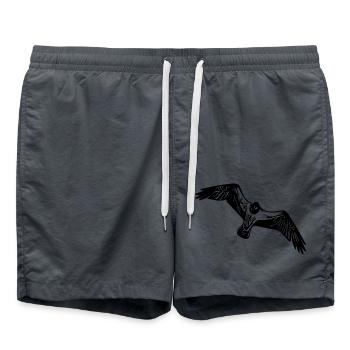 Vintage Seemöve in flight - Swim Trunks - anthracite - Front - AI Model Male 185 light (185cm)