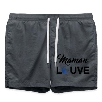 maman louve pleine lune 1 - Short de bain - charbon - Devant - AI Model Male 185 light (185cm)