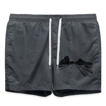 Lonely romantic road to nowhere - Swim Trunks - anthracite - Front - AI Model Male 185 light (185cm)