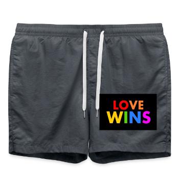 Love wins - Badeshorts - Anthrazit - Vorne - AI Model Male 185 light (185cm)