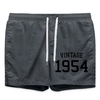 Vintage 1954 70th Birthday Men Women 70 Years Old - Swim Trunks - anthracite - Front - AI Model Male 185 light (185cm)