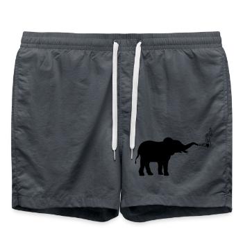 Joint Weed Smoking Elephant - Short de bain - charbon - Devant - AI Model Male 185 light (185cm)