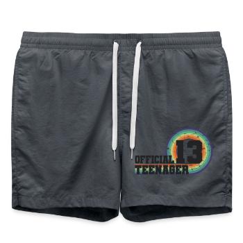 Adolescent officiel 13, cadeau cool 13e anniversaire - Short de bain - charbon - Devant - AI Model Male 185 light (185cm)