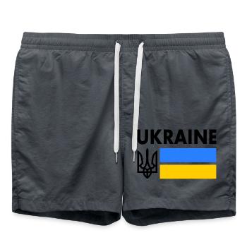 Ukraine - Badeshorts - Anthrazit - Vorne - AI Model Male 185 light (185cm)