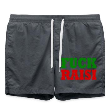 Fuck raisi - Badeshorts - Anthrazit - Vorne - AI Model Male 185 light (185cm)