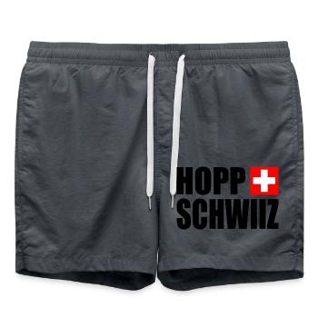 Hopp schwiiz - Short de bain - charbon - Devant - AI Model Male 185 light (185cm)