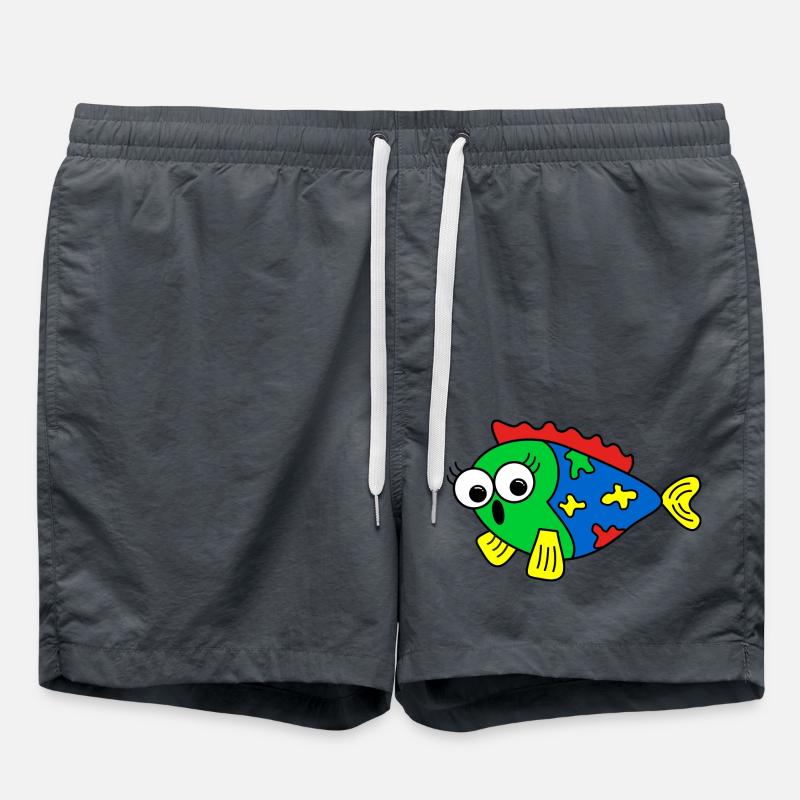 Poisson - Short de bain - charbon