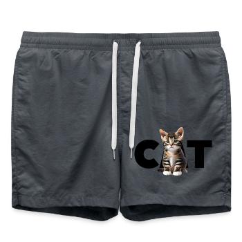 Cat - For all those who love cats and showing where - Swim Trunks - anthracite - Front - AI Model Male 185 light (185cm)