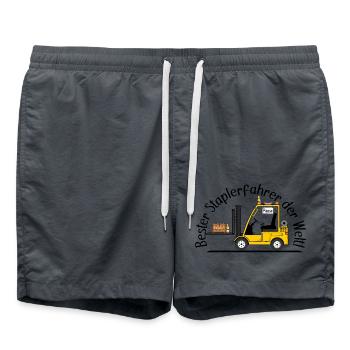 Staplerfahrer Bier Wurst beste Staplerfahrer - Badeshorts - Anthrazit - Vorne - AI Model Male 185 light (185cm)