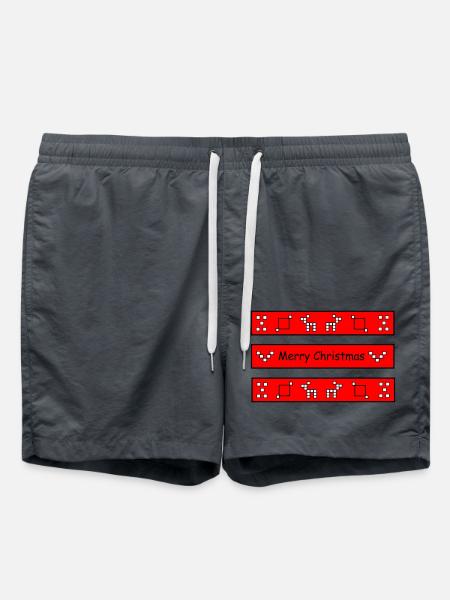 Nordic Christmas Pattern - Swim Trunks - anthracite