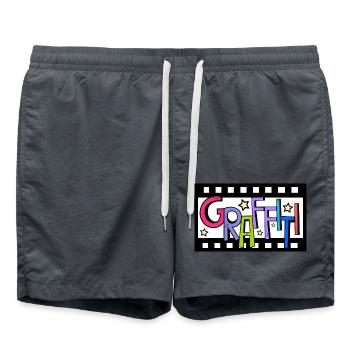 Bande de film graffiti - Short de bain - charbon - Devant - AI Model Male 185 light (185cm)