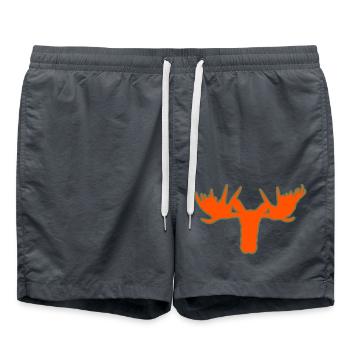 Moose head – majesty of the Scandinavian forests - Swim Trunks - anthracite - Front - AI Model Male 185 light (185cm)