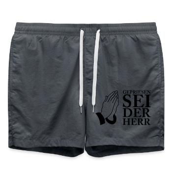 Louange au Seigneur 01 - Short de bain - charbon - Devant - AI Model Male 185 light (185cm)