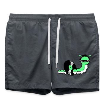 Cool DJ Caterpillar mange du disque vinyle Musique de fête - Short de bain - charbon - Devant - AI Model Male 185 light (185cm)