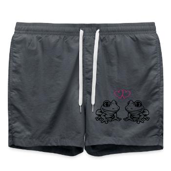 Frog Comic Love - Swim Trunks - anthracite - Front - AI Model Male 185 light (185cm)
