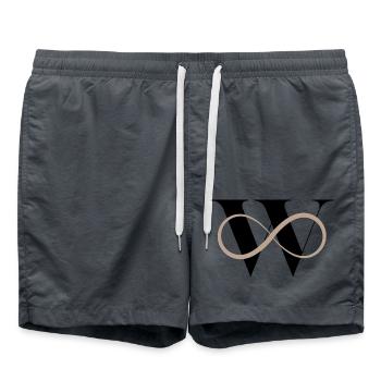 Infinite w Letter - Swim Trunks - anthracite - Front - AI Model Male 185 light (185cm)
