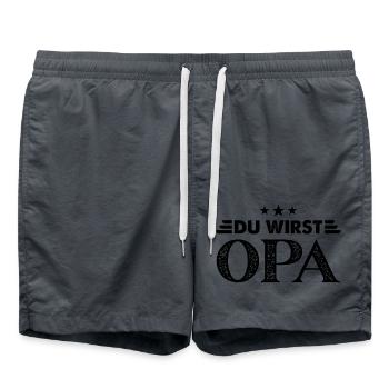 Du wirst Opa - Badeshorts - Anthrazit - Vorne - AI Model Male 185 light (185cm)