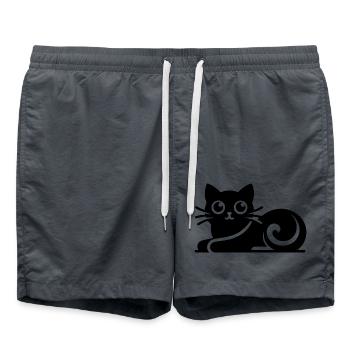 Abstract Cat Drawing - Swim Trunks - anthracite - Front - AI Model Male 185 light (185cm)